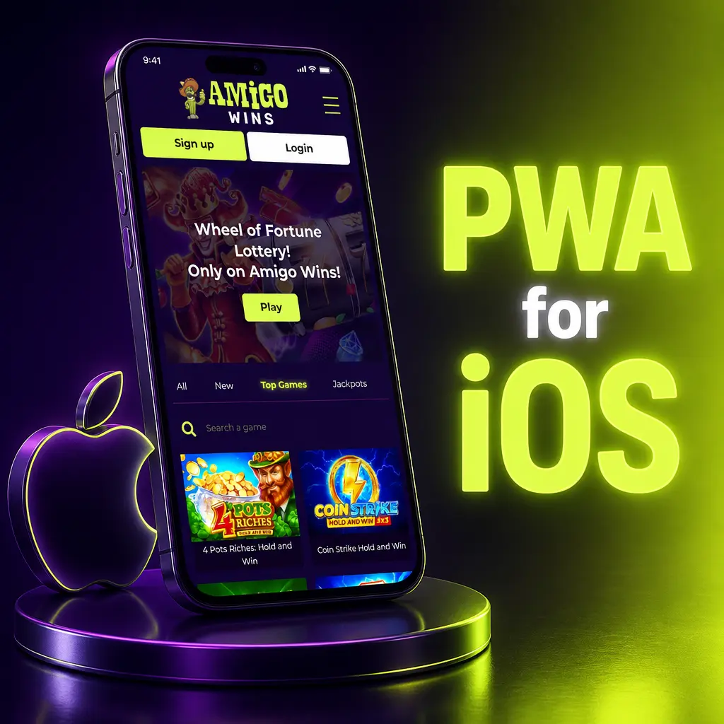 Amigo Wins PWA installation steps on iOS Safari for iPhone and iPad using Add to Home Screen